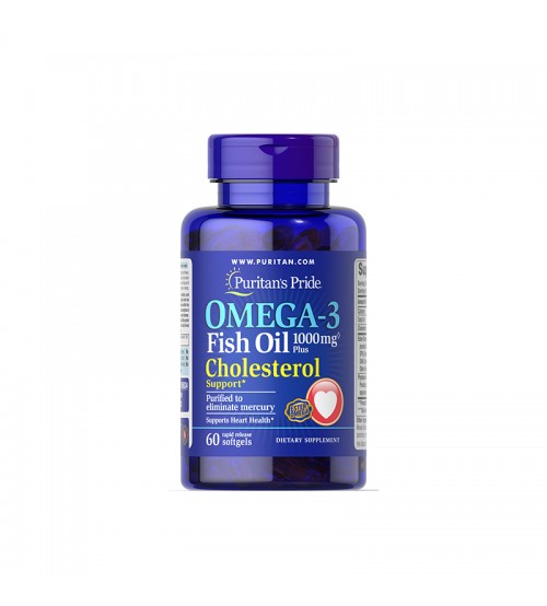 Puritan's Pride Omega-3 Fish Oil 1000mg Cholesterol Support 60caps